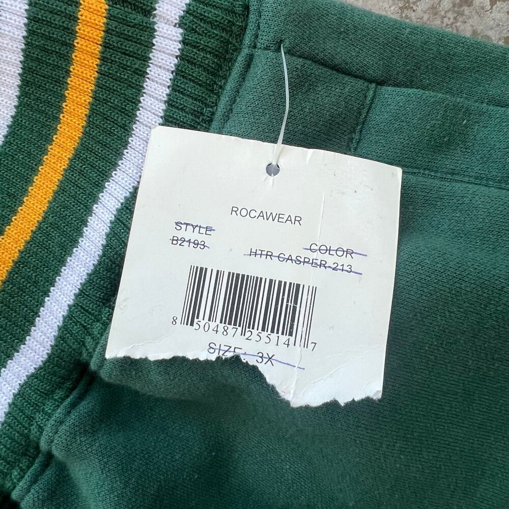 ROCAWEAR Baggy Sweatpants Green Yellow Y2K Hip Hop Deadstock 3XL - Picture 11 of 14